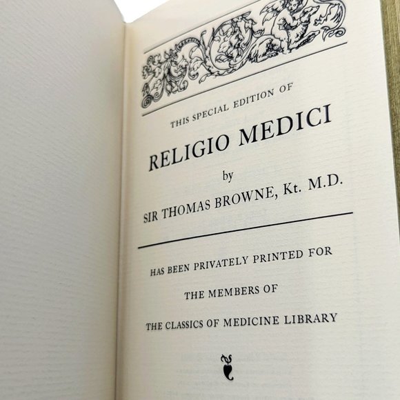 Classic Medical Text Religio Medici Leather Binding 22k Gold Accents Limited Ed - Picture 14 of 15